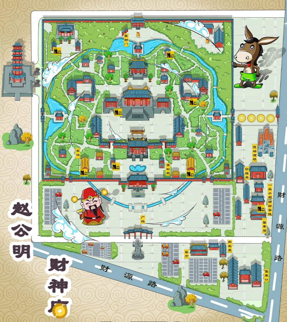 睢县寺庙类手绘地图